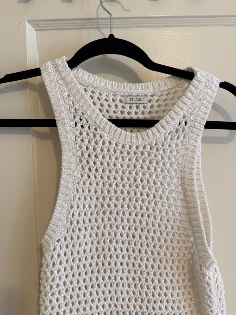 St. Agni Cream Open-Knit Tank Top
